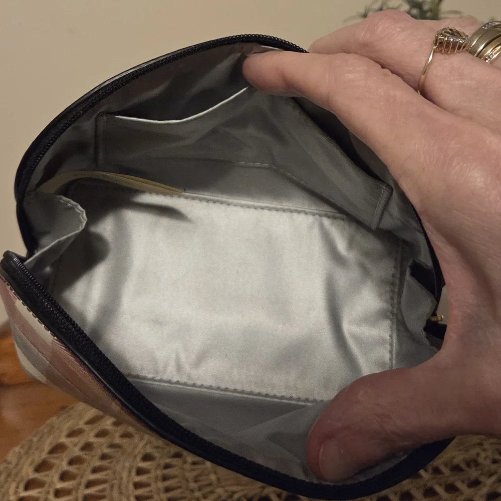 Kate Spade Black and Gray Cosmetic Bag with Silvery Lining Preloved - Picture 6 of 8